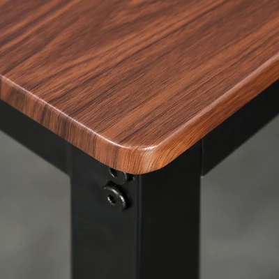 HOMCOM Industrial 4 Piece Dining Room Table Set With Bench Wooden Kitchen Table And Chairs W/ Storage Rack For Kitchen, Dinette, Black/Brown 4 HOMCOM Industrial 4 Piece Dining Room Table Set With Bench Wooden Kitchen Table And Chairs W/ Storage Rack For Kitchen, Dinette, Black/Brown - Image 4