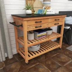 Coastal Wood Kitchen Cart Brown - Olivia & May 32 Coastal Wood Kitchen Cart Brown - Olivia & May -Furniture Sale Store GUEST 4ec0df5e a32d 49a2 8b9e be175cb9d233