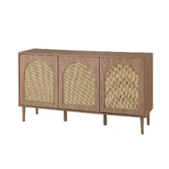 Philemon  56Wide Modern Cabinet Sideboard With Rattan Design | Karat Home