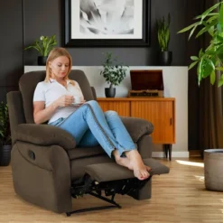 Costway Recliner Chair Single Sofa Armchair Sleeper Lounger W/ Footrest GreyBrown 13 Costway Recliner Chair Single Sofa Armchair Sleeper Lounger W/ Footrest GreyBrown -Furniture Sale Store GUEST 4f7c8ce2 4d96 414e 80ac 193f83a488af