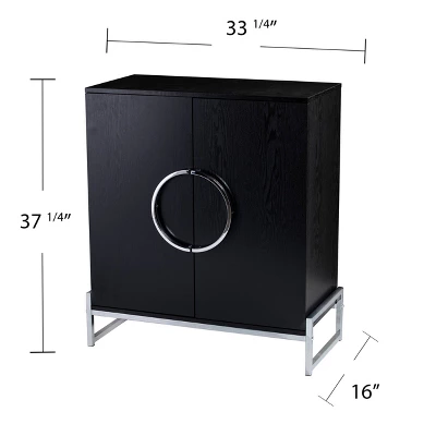 Henstinger Double Door Bar Cabinet Black/Chrome - Aiden Lane 10 Henstinger Double Door Bar Cabinet Black/Chrome - Aiden Lane - Image 10
