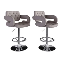 Set Of 2 Adjustable Tufted Fabric Barstool With Armrests - CorLiving 17 Set Of 2 Adjustable Tufted Fabric Barstool With Armrests - CorLiving -Furniture Sale Store GUEST 50b512e8 e86a 4ea0 bcc4 97ae4521f534