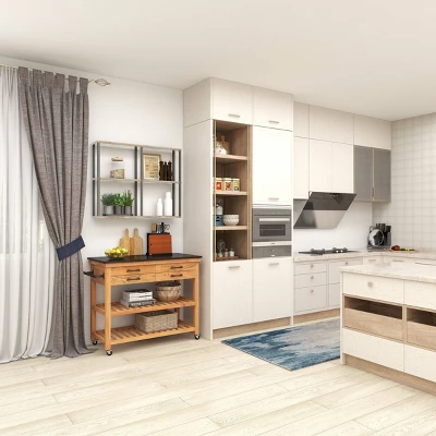 Coastal Wood Kitchen Cart Brown - Olivia & May 15 Coastal Wood Kitchen Cart Brown - Olivia & May - Image 15