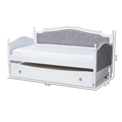 Twin Marlie Upholstered Daybed With Trundle Gray/White - Baxton Studio 18 Twin Marlie Upholstered Daybed With Trundle Gray/White - Baxton Studio -Furniture Sale Store GUEST 51938ccc ff8e 4057 a29b 84734cd56ff9