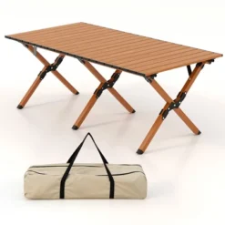 Costway Folding Aluminum Camping Table With Carry Bag Roll-Up Picnic Table With Wood Grain 17 Costway Folding Aluminum Camping Table With Carry Bag Roll-Up Picnic Table With Wood Grain -Furniture Sale Store GUEST 51d450a7 4ec7 4946 bf7a 8f69976ac99e