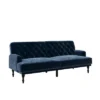 Lyla Upholstered Velvet Futon Blue - Room & Joy