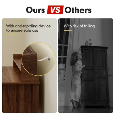 Costway Computer Desk Home Office Writing Workstation W/ Drawer & Hutch 7 Costway Computer Desk Home Office Writing Workstation W/ Drawer & Hutch - Image 7