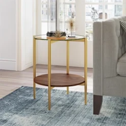 Metal Side Table In Gold - Henn&Hart