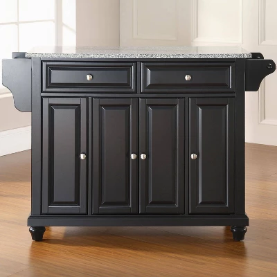 Cambridge Granite Top Full Size Kitchen Island/Cart Black/Gray - Crosley 1 Cambridge Granite Top Full Size Kitchen Island/Cart Black/Gray - Crosley