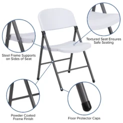 Flash Furniture 2 Pack HERCULES Series 330 Lb. Capacity Plastic Folding Chair With Charcoal Frame -Furniture Sale Store GUEST 52e3a0e3 6c28 4688 99f8 b25c52dc38c0