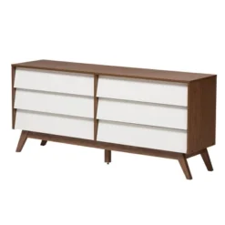 3pc Hildon Two-Tone Wood Storage Set White/Walnut Brown - Baxton Studio -Furniture Sale Store GUEST 534da954 01c8 406b 9083 6d50a25fefe6