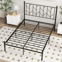 Costway Full/Qween/Twin Size Metal Platform Bed Frame Vintage Headboard Mattress Foundation Black 16 Costway Full/Qween/Twin Size Metal Platform Bed Frame Vintage Headboard Mattress Foundation Black -Furniture Sale Store GUEST 54211aea 46d2 4f70 b2c3 a27bee850ea2