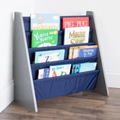 Newport Kids' Bookshelf 4 Tier Book Organizer Navy/Gray - Humble Crew -Furniture Sale Store GUEST 544bb1f7 51f5 4e11 9728 ff339c11e3a6