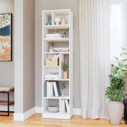 70.87" Valenca 10 Shelf Bookcase White - Manhattan Comfort