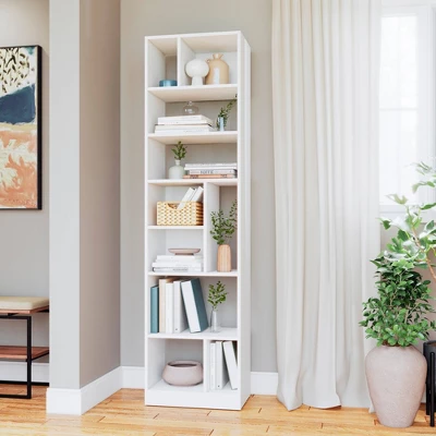 70.87" Valenca 10 Shelf Bookcase White - Manhattan Comfort 1 70.87" Valenca 10 Shelf Bookcase White - Manhattan Comfort