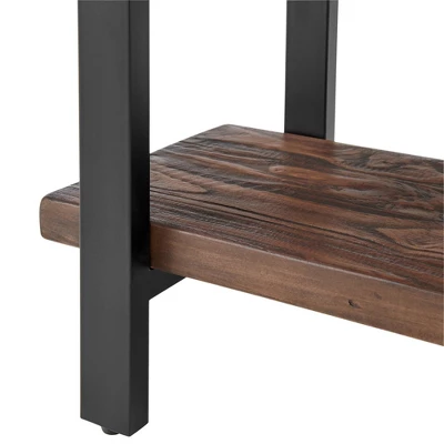 Pomona Solid Wood And Metal End Table With Shelf - Alaterre Furniture 9 Pomona Solid Wood And Metal End Table With Shelf - Alaterre Furniture - Image 9