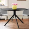 43'' Jones Solid Black Grain Round Dining Table -The Pop Maison