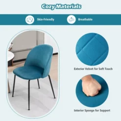 Tangkula Dining Chair Set Of 2 Upholstered Velvet Chair Set W/ Metal Base For Living Room -Furniture Sale Store GUEST 55762870 fa16 4410 9087 212c89351af7