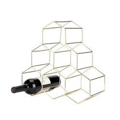 Viski Geo Gold Bottle Wine Rack, Honeycomb Design -Furniture Sale Store GUEST 5576b8d1 cd25 42c8 aa15 643bf99834b5