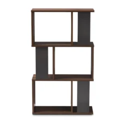 40.2" Legende Finished Display Bookcase Brown/Dark Gray - Baxton Studio -Furniture Sale Store GUEST 55963ee0 6b08 4cb1 8e0c 8bca707e5d3a