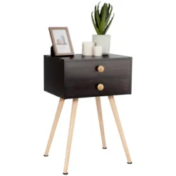 Costway Mid Century Modern 2 Drawers Nightstand Sofa Side Table End Table Espresso 16 Costway Mid Century Modern 2 Drawers Nightstand Sofa Side Table End Table Espresso -Furniture Sale Store GUEST 56296fd6 ad5f 48b3 bc8a 5e8cae5595b5