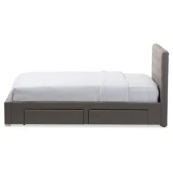 King Rene Modern And Contemporary Fabric 4-Drawer Storage Platform Bed Gray - Baxton Studio -Furniture Sale Store GUEST 56eaf33f 891a 4529 a80c 969bfdb26d68
