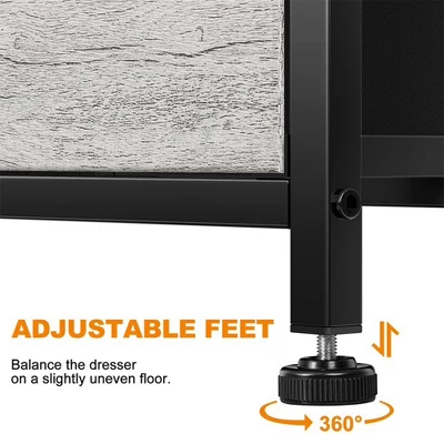 REAHOME 10 Drawer Steel Frame Bedroom Storage Organizer Chest Dresser With Waterproof Top, Adjustable Feet, And Wall Safety Attachment, Dark Taupe 2 REAHOME 10 Drawer Steel Frame Bedroom Storage Organizer Chest Dresser With Waterproof Top, Adjustable Feet, And Wall Safety Attachment, Dark Taupe - Image 2