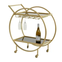 Contemporary Metal Round Bar Cart - Olivia & May 18 Contemporary Metal Round Bar Cart - Olivia & May -Furniture Sale Store GUEST 57c43484 c028 4340 8234 04c017c10b73