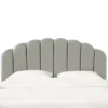 King Emma Channel Seamed Shell Headboard In Faux Silk Silver - Skyline Furniture