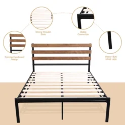 Costway Twin Size Metal Platform Bed Frame Mattress Foundation Wooden Headboard 16 Costway Twin Size Metal Platform Bed Frame Mattress Foundation Wooden Headboard -Furniture Sale Store GUEST 5864ee8c b72c 4408 ad90 df981079b799