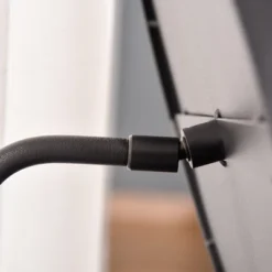 HOMCOM Modern Glasstop Vanity Table With Mirror, Makeup Dressing Table With Rotating Round Mirror, Shelves For Perfumes, Cosmetics, Lotions, Black -Furniture Sale Store GUEST 586fac35 1411 4467 a438 87c62b1ac0dc