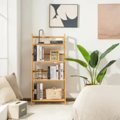 Costway 4-Tier Bookshelf Bamboo Ladder Shelf Bathroom Shelves Storage Plant Stand Rack 11 Costway 4-Tier Bookshelf Bamboo Ladder Shelf Bathroom Shelves Storage Plant Stand Rack -Furniture Sale Store GUEST 58840fd2 ba3f 4259 8c53 992c4dcf9db8