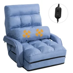 Costway Folding Floor Single Sofa Massage Recliner Chair W/ A Pillow 5 Adjustable Backrest Position Leisure Lounge Couch BlueRedWhite -Furniture Sale Store GUEST 58922e38 295d 4817 8f3a ec8f615d6491