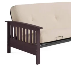Full Size Holly Espresso Wood Arm Futon Frame With 6" Microfiber Mattress Tan - Room & Joy -Furniture Sale Store GUEST 59945e8b d1fc 4063 afb2 818c8b32505f