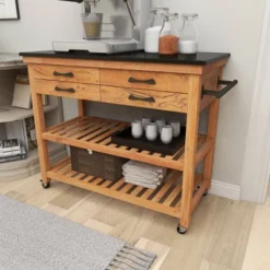 Coastal Wood Kitchen Cart Brown - Olivia & May 31 Coastal Wood Kitchen Cart Brown - Olivia & May -Furniture Sale Store GUEST 59dcfe2d d546 4900 a231 3ce0156473ae