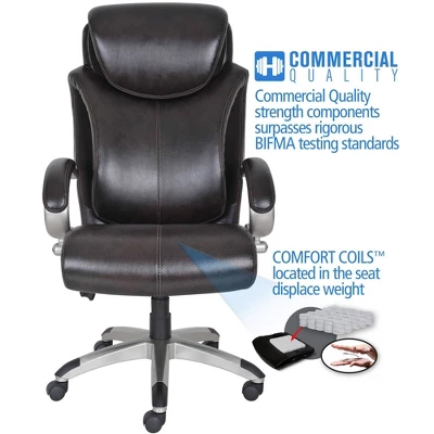 AIR Health & Wellness Big & Tall Executive Chair Brown Leather - Serta 8 AIR Health & Wellness Big & Tall Executive Chair Brown Leather - Serta - Image 8
