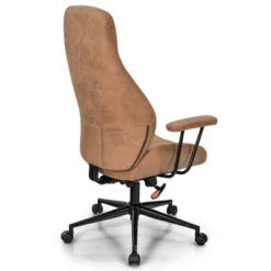 Costway High Back Office Chair Reclining Task Chair Suede Fabric BrownRed -Furniture Sale Store GUEST 5a109b02 36dd 40c5 b521 7e62d1e56f60