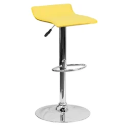 Emma And Oliver Solid Wave Seat Vinyl Adjustable Height Barstool With Chrome Base -Furniture Sale Store GUEST 5a4830a1 7e78 4754 84fd 7d942be079bf