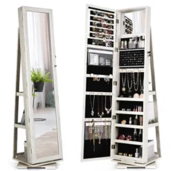Costway 360degree Rotatable Jewelry Cabinet 2-in-1 Lockable Mirrored Organizer 22 Costway 360degree Rotatable Jewelry Cabinet 2-in-1 Lockable Mirrored Organizer -Furniture Sale Store GUEST 5a4d681b 2347 4a9b a5f9 de8104c6e7e9