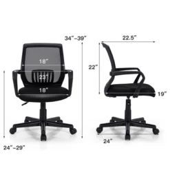 Costway Height Adjustable Mid-Back Mesh Chair Executive Chair W/ Lumbar Support 12 Costway Height Adjustable Mid-Back Mesh Chair Executive Chair W/ Lumbar Support -Furniture Sale Store GUEST 5a8224ee 6825 42ef 9e03 f604ccc45b49