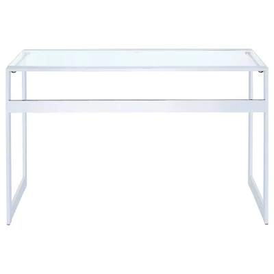 Hartford Minimal Glass Top Writing Desk Chrome - Coaster 5 Hartford Minimal Glass Top Writing Desk Chrome - Coaster - Image 5