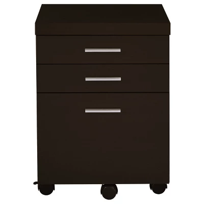 Skylar 3 Drawer Mobile File Cabinet Cappuccino - Coaster 3 Skylar 3 Drawer Mobile File Cabinet Cappuccino - Coaster - Image 3