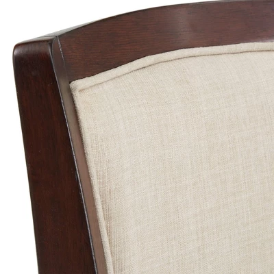 24" Falia Dark Cherry Finish Linen Swivel Counter Height Barstool Beige - Inspire Q 6 24" Falia Dark Cherry Finish Linen Swivel Counter Height Barstool Beige - Inspire Q - Image 6