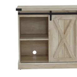 Edyo Living Rustic Farmhouse Wood TV Stand Media Console Table With Sliding Barn Doors And Adjustable Shelves For TVs Up To 65 Inches -Furniture Sale Store GUEST 5ca9ce9a 96dd 47bd 8efa 65583e44d823