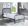 Bethany Twin Metal Platform Bed In Navy Blue - Lexicon