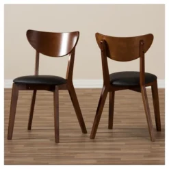 Set Of 2 Sumner Mid - Century Faux Leather Dining Chairs - Black, "Walnut" Brown - Baxton Studio 7 Set Of 2 Sumner Mid - Century Faux Leather Dining Chairs - Black, "Walnut" Brown - Baxton Studio -Furniture Sale Store GUEST 5cd16859 b86c 42d8 8ede 4db10ef6fb40