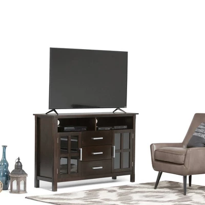 Waterloo Tall TV Stand For TVs Up To 55" Hickory Brown - WyndenHall 1 Waterloo Tall TV Stand For TVs Up To 55" Hickory Brown - WyndenHall