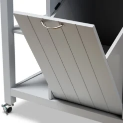 Hayward Coastal And Farmhouse Natural Wood Kitchen Cart White, Light Brown - Baxton Studio -Furniture Sale Store GUEST 5d3b039f 48f2 4783 8df9 bfe24a00d3e8