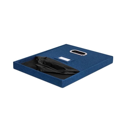 BirdRock Home 1-Pack Collapsible File Storage Organizer With Lid - Navy 1 BirdRock Home 1-Pack Collapsible File Storage Organizer With Lid - Navy