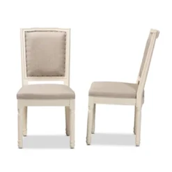 Set Of 2 Louane Fabric Upholstered And Wood Dining Chairs - Baxton Studio -Furniture Sale Store GUEST 5dcb2428 9f2f 46d3 9a3c 33e9173ad31d